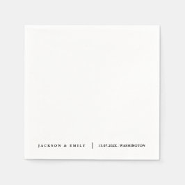 Servilleta De Papel Custom Modern Minimalistic Wedding