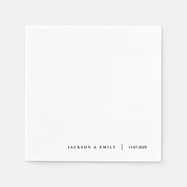 Servilleta De Papel Custom Modern Minimalistic Wedding (Anverso)