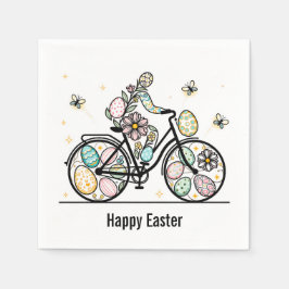 Servilleta De Papel Custom Name Easter Bicycle Design