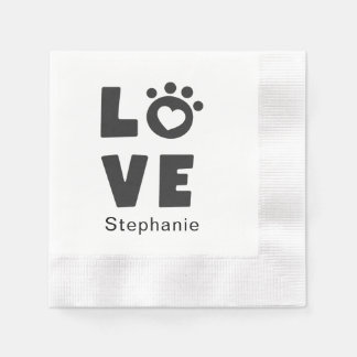 Servilleta De Papel Custom Name Love Stylish Personalized Paper Napkin