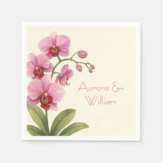 Servilleta De Papel Custom Orchid Floral Paper Napkins