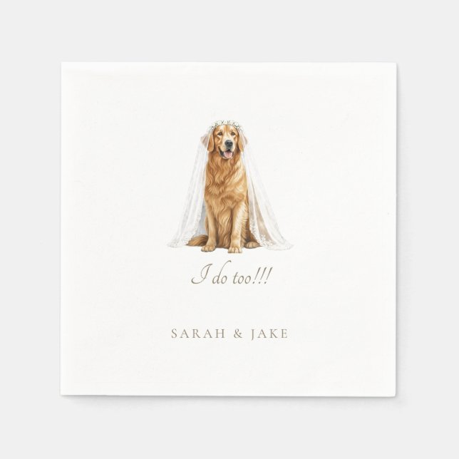 Servilleta De Papel Custom Pet in Wedding Veil Wedding Napkins (Anverso)