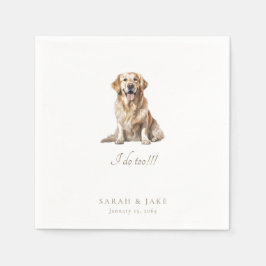 Servilleta De Papel Custom Pet Wedding Date Napkins