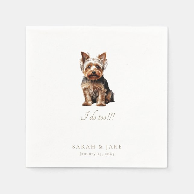 Servilleta De Papel Custom Pet Wedding Yorkshire Terrier (Anverso)