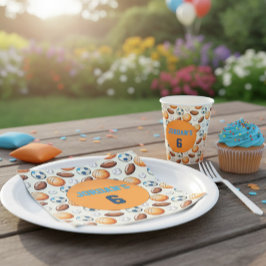 Servilleta De Papel Custom Sports Balls Birthday Napkins with Name 