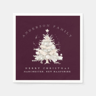 Servilleta De Papel Custom traditional family white Christmas tree