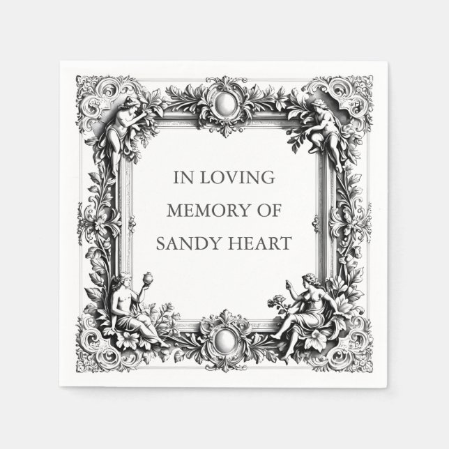 Servilleta De Papel Custom Victorian Scroll Frame – Elegant funeral (Anverso)
