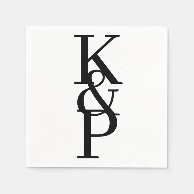 Servilleta De Papel Custom Wedding Napkins with Initial Logo (Anverso)