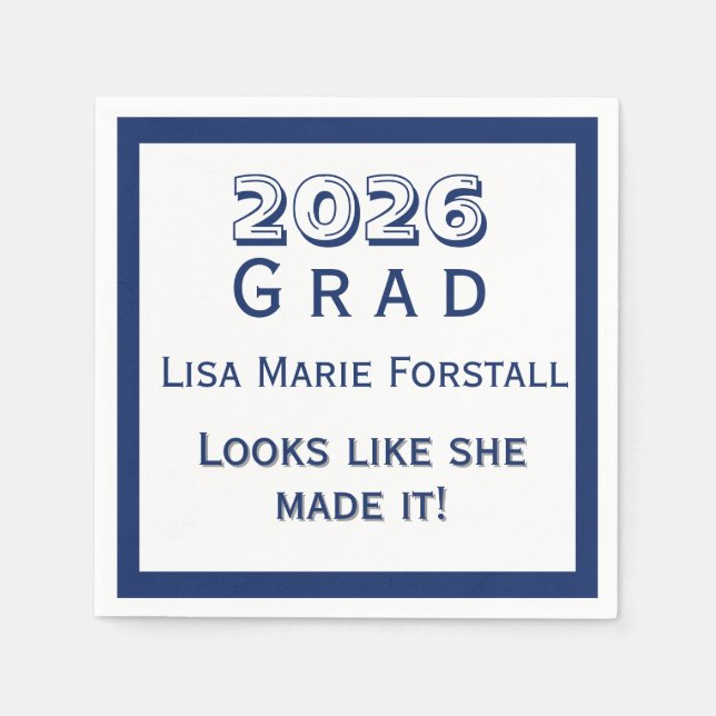Servilleta De Papel Customizable Graduation  (Anverso)