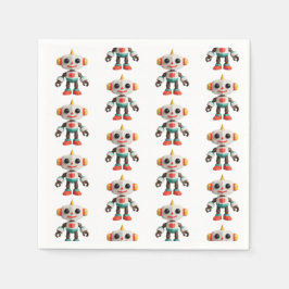 Servilleta De Papel Customizable Robot Kids