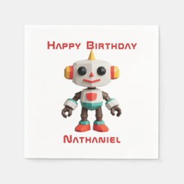 Servilleta De Papel Customizable Robot Kids