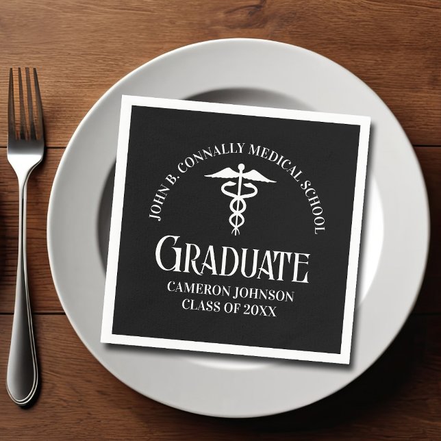 Servilleta De Papel Customized Black Medical School Graduation Party (Subido por el creador)