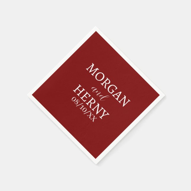 SERVILLETA DE PAPEL CUSTOMIZED NAME STYLISH MODERN  WEDDING  (Borde)