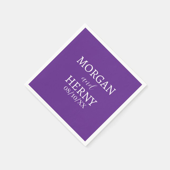 SERVILLETA DE PAPEL CUSTOMIZED NAME STYLISH MODERN  WEDDING  (Borde)