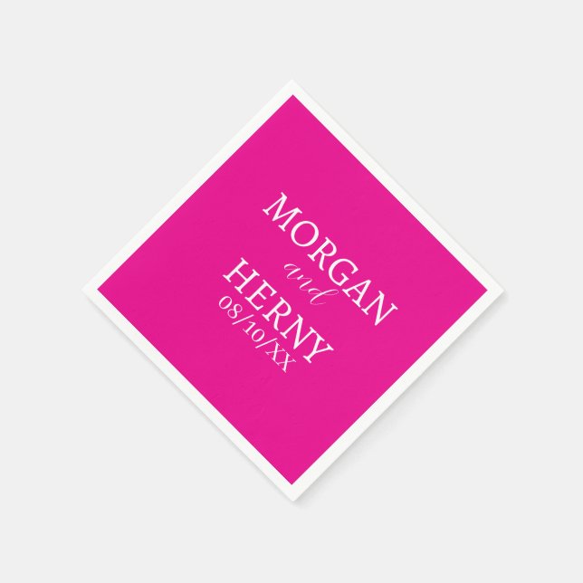 SERVILLETA DE PAPEL CUSTOMIZED NAME STYLISH MODERN  WEDDING  (Borde)