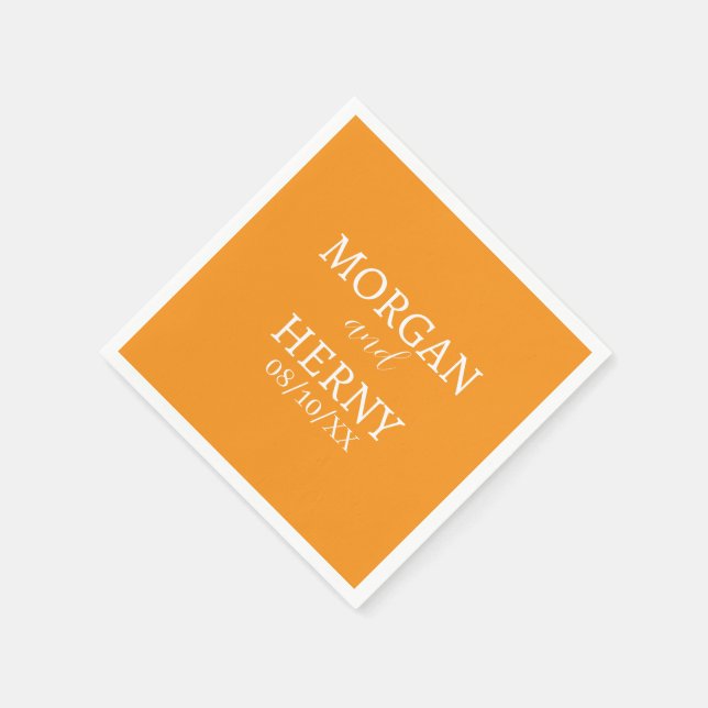 SERVILLETA DE PAPEL CUSTOMIZED NAME STYLISH MODERN  WEDDING  (Borde)