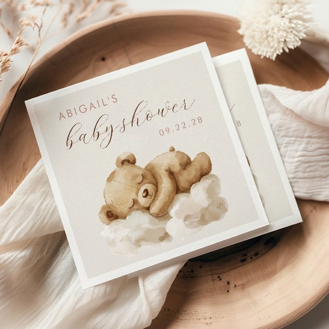 Servilleta De Papel Cuta acuarela Teddy Bear Baby Shower (Subido por el creador)