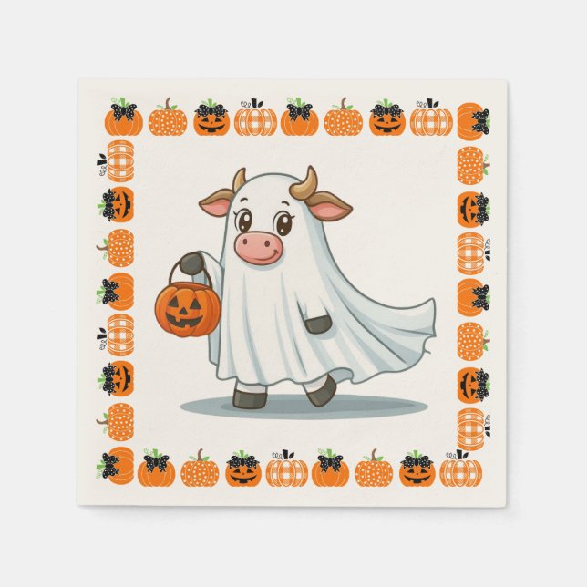 Servilleta De Papel Cuta, caprichosa, vaca fantasma (Anverso)