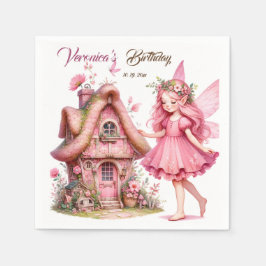 Servilleta De Papel Cuta color de agua rosa chicharrón castillo hada p
