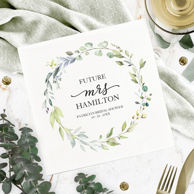 Servilleta De Papel Cuta vegetación Eucalyptus Wreath Bridal Shower (Subido por el creador)