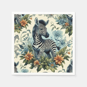 Servilleta De Papel Cuta Vintage Baby Zebra Watercolor