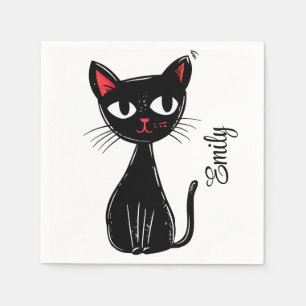 Servilleta De Papel Cutáneo negro personalizado de mediados de siglo