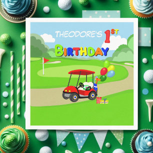 Servilleta De Papel Cute 1.ᵉʳ Carro de Golf Rojo