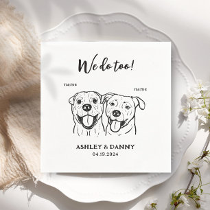 Servilleta De Papel Cute 2 perros Mascota Hacemos demasiado Boda cócte
