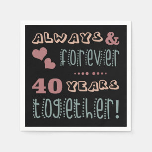 Servilleta De Papel Cute 40° aniversario Boda