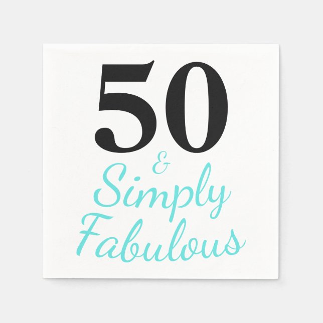 Servilleta De Papel Cute 50 y Cumpleaños Simplemente Fabuoso (Anverso)