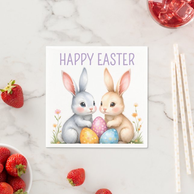Servilleta De Papel Cute acuarela Abundantes de Pascua Felices Pascuas (In situ)