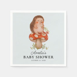 Servilleta De Papel Cute acuarela Hedgehog Blue Baby Shower