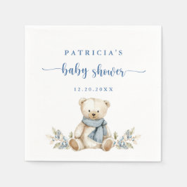 Servilleta De Papel Cute acuarela invierno Teddy Bear Baby Shower