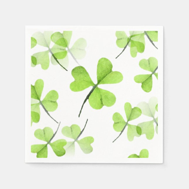 Servilleta De Papel Cute acuarela Shamrock Pattern St Patrick's Day (Anverso)