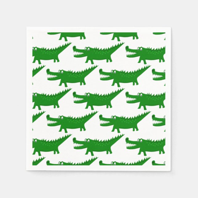 Servilleta De Papel  Cute Alligator Drawing (Anverso)