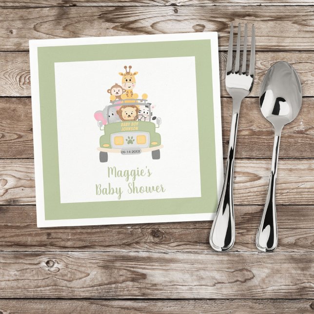 Servilleta De Papel Cute Animal Safari Baby Shower (Subido por el creador)