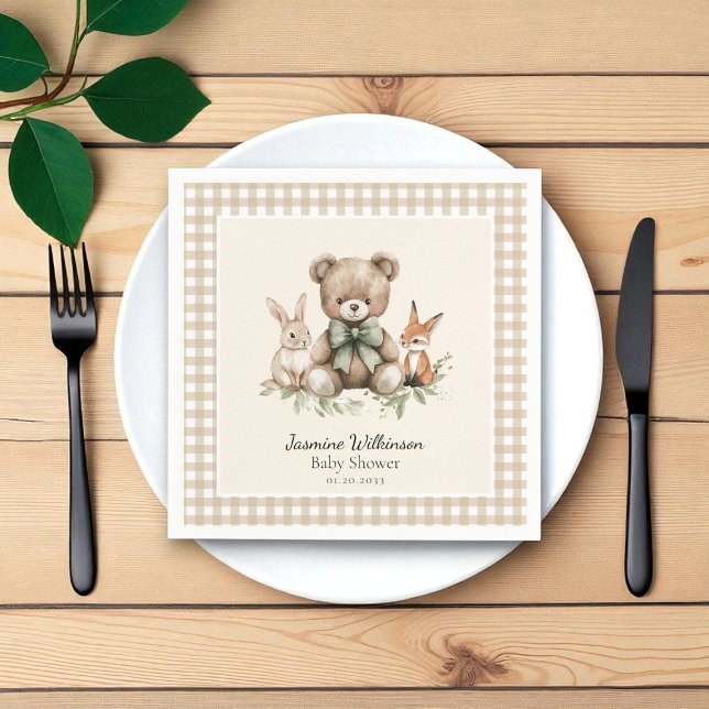 Servilleta De Papel Cute Animales Acuarela Napkins Baby Shower (Subido por el creador)