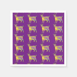 Servilleta De Papel Cute Artsy Goat Colorful Funny Farm Animal Art
