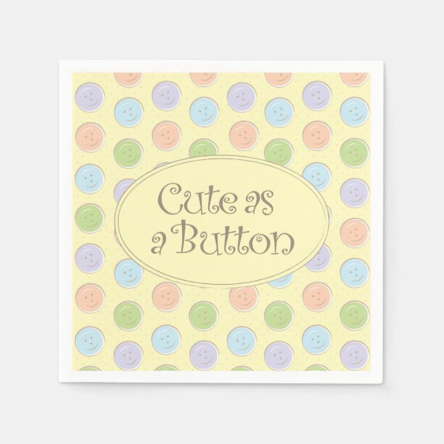 Servilleta De Papel Cute-as-a-Button (Anverso)