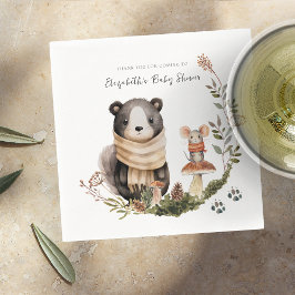 Servilleta De Papel Cute Autumn Woodland | Baby Shower Napkins