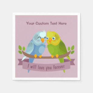 Servilleta De Papel Cute Aves de Amor personalizado servilletas de pap