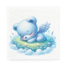 CUTE BABY BLUE BOY TEDDY BEAR DORMIR