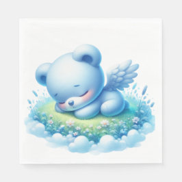 SERVILLETA DE PAPEL CUTE BABY BLUE BOY TEDDY BEAR DORMIR