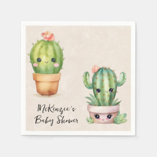 Servilleta De Papel Cute Baby Cactus Succulum Baby Shower