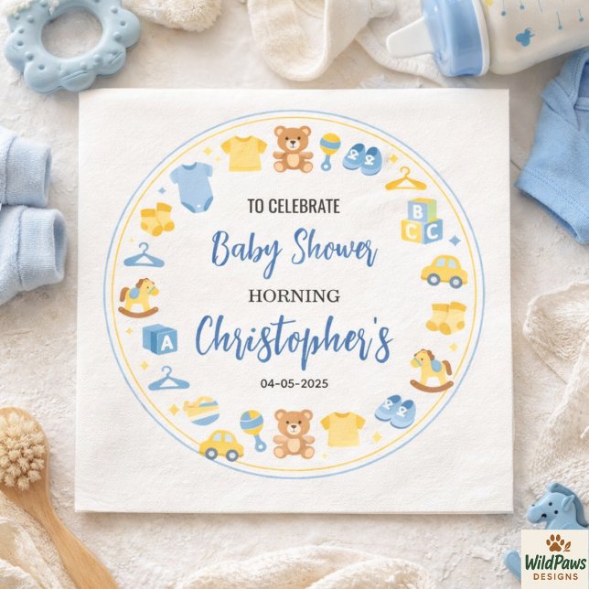 Servilleta De Papel Cute Baby Clothes & Toys Boy Baby Shower (Cute Baby Clothes & Toys Boy Baby Shower Napkins
)