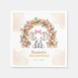 Servilleta De Papel Cute Baby Elephant Balloon Arch Birthday 