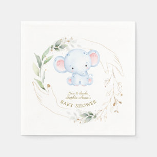 Servilleta De Papel Cute Baby Elephant Jungle Greeneration Baby Shower