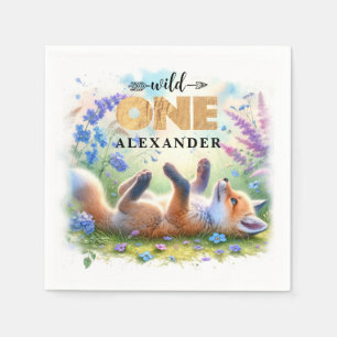Servilleta De Papel Cute Baby Fox Wild One Birday Paper Napkin