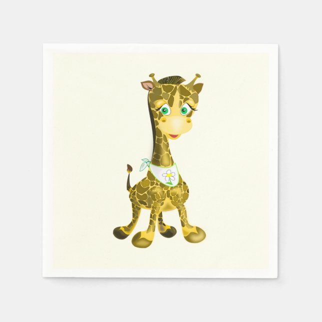 Servilleta De Papel Cute Baby Giraffe (Anverso)
