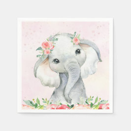 Servilleta De Papel Cute Baby Girl Elephant Baby Shower